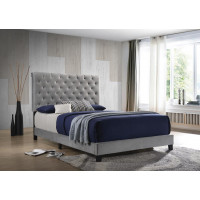Coaster Furniture 310042Q Warner Queen Upholstered Bed Grey